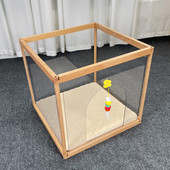 猫房子猫别墅 毛不粘保暖半封闭式 实木透明猫窝狗狗窝四季 通用冬季