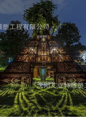 热销地标不锈钢拱桥景观灯文旅广场非标灯游乐场商业街夜游灯光工