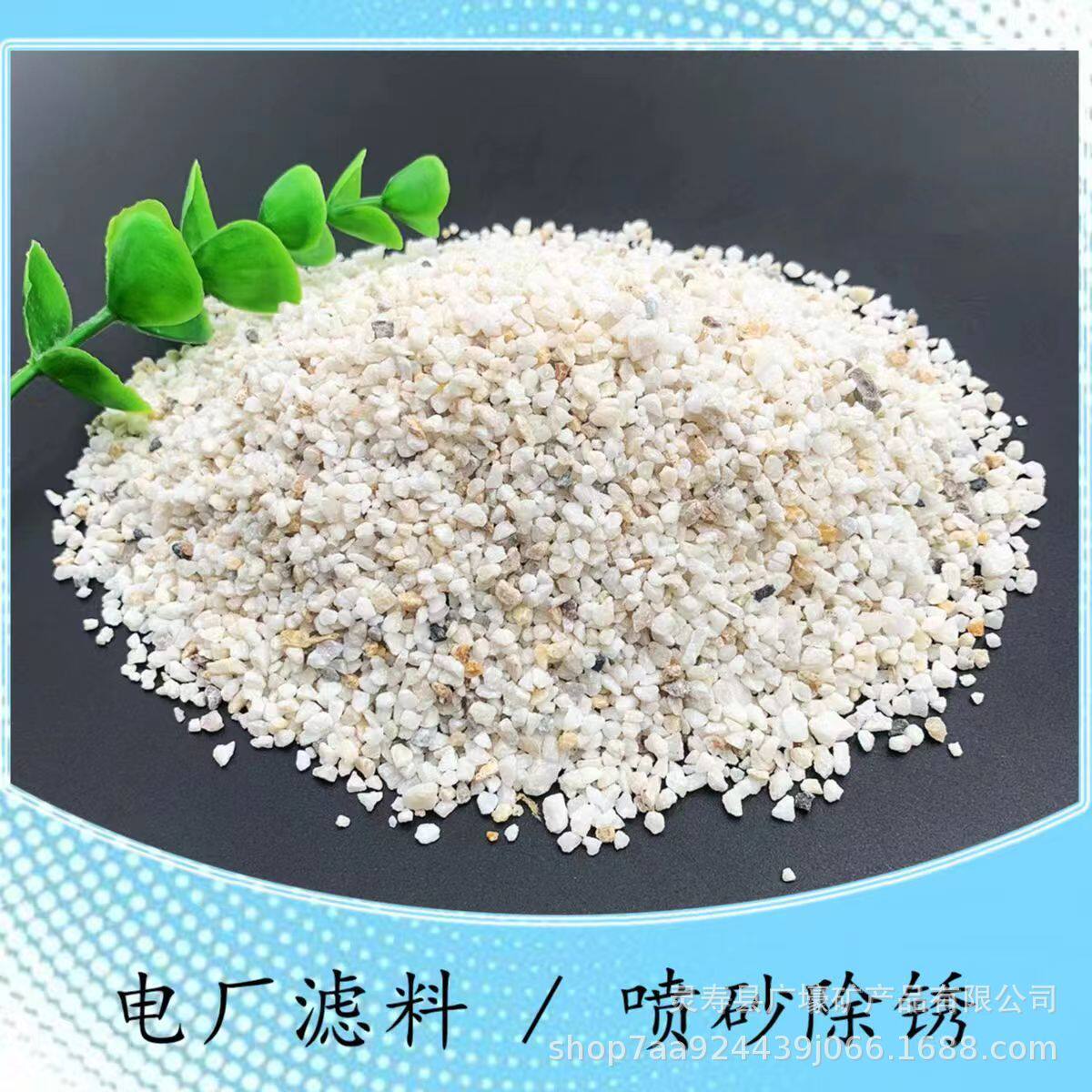 雪花白沙子石英砂白色细沙圆儿童娱乐人造沙滩过滤粒沙雪花白沙子