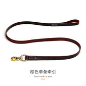 遛狗狗牵引绳牛皮中大型犬金毛拉布拉多柯基哈士奇宠物用品
