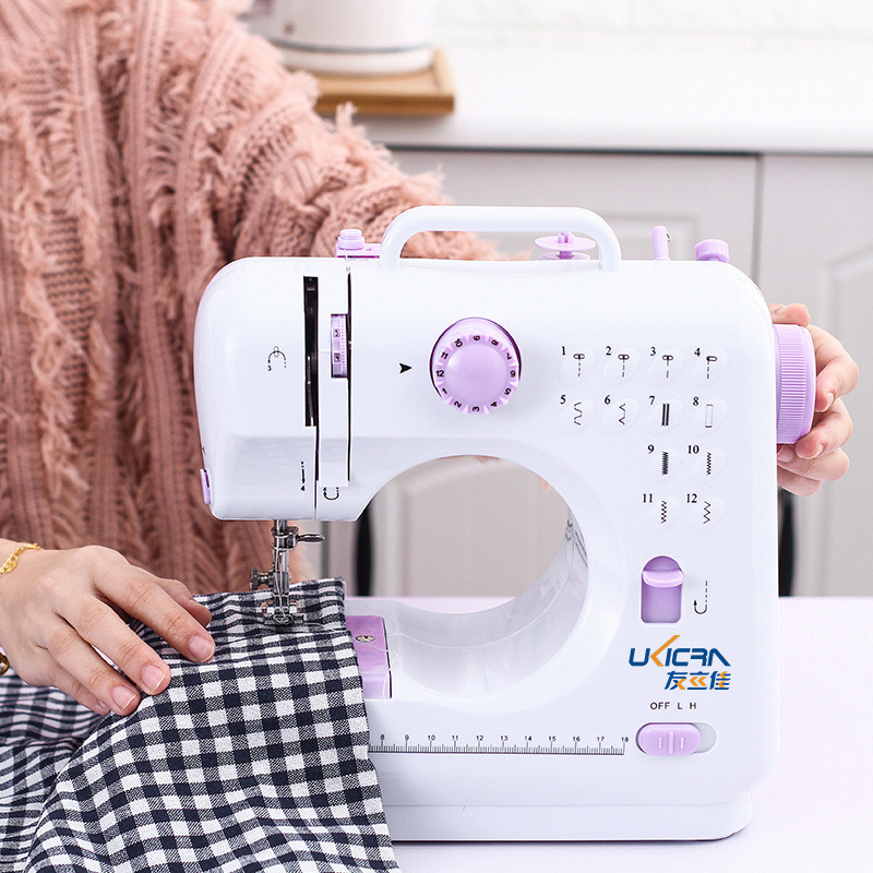 热销友立佳505a小型电动缝纫机家用老式迷你多功能带锁边吃厚缝纫