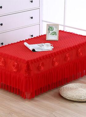 m204电视柜盖布布艺结婚红色蕾丝茶几罩餐桌台布新款床头柜长方形