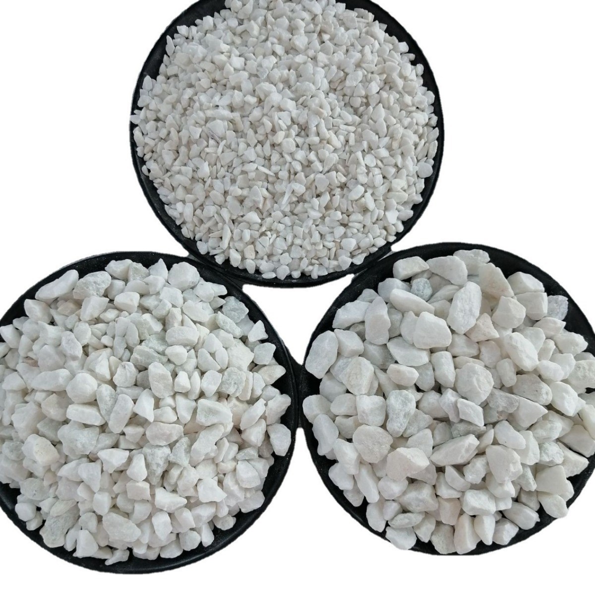 白色鹅卵石白色园林碎石造景石头白色石子砾石水磨石透水石子