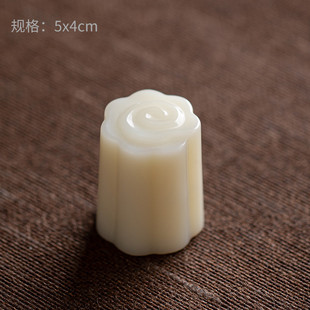 85n浮雕祥云玉石盖置实心紫砂壶托陶瓷家用盖盖子架茶壶茶道配件