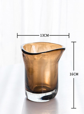 欧式客厅玻璃花瓶时尚轻奢装饰插花器简约样板间家居工艺品摆件