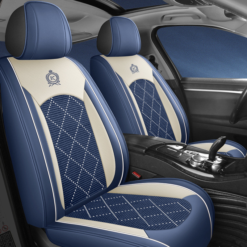 热销新款全包围座套四季冰丝编织汽车坐垫五座通用透气座垫套厂家