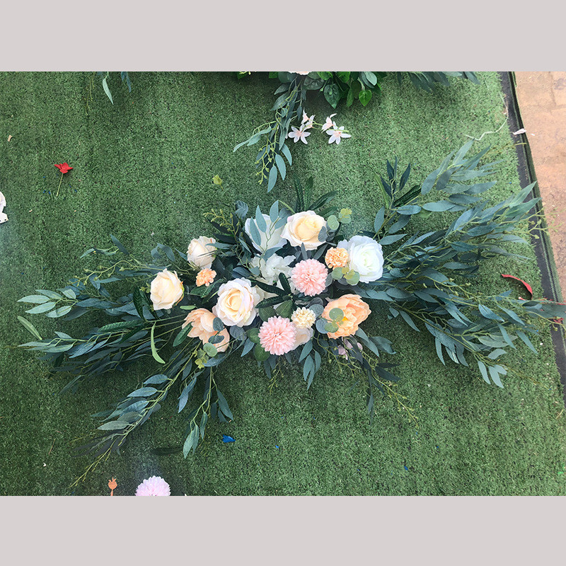 批发婚庆路引系花排香槟色文心兰洋牡丹礼堂布置家居装饰仿真道具