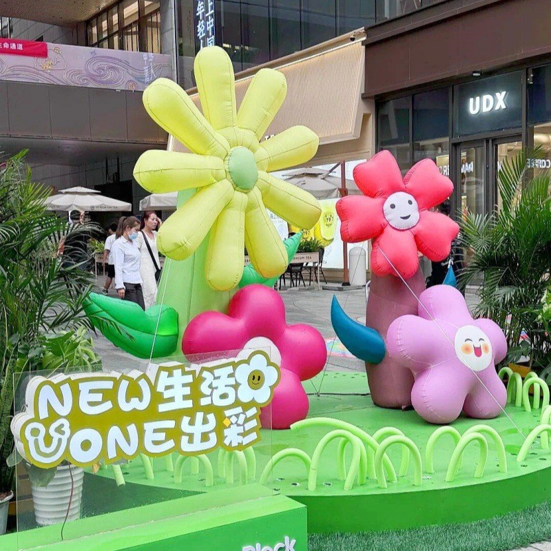 热销pvc闭气花朵气模充气花朵网红拍摄仿真节庆用品商场模型悬挂