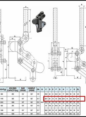 博工快速夹钳工装夹具ch压紧焊接器hs汽车检具夹钳gh-702-d
