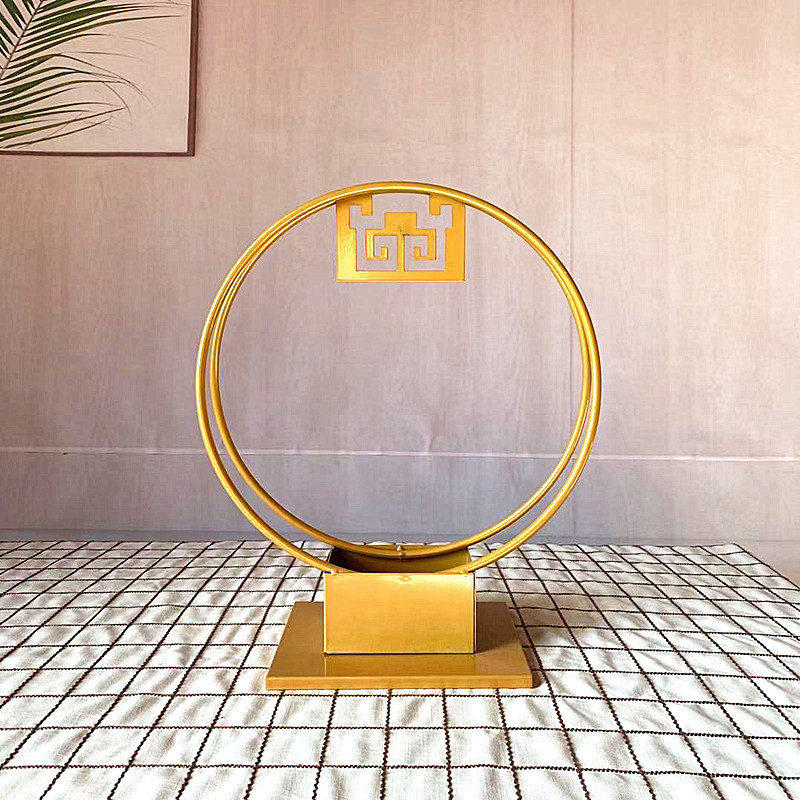 年宵铁艺花架中国风插花禅意软装摆件中式花蝴蝶兰铁桶花盆金属