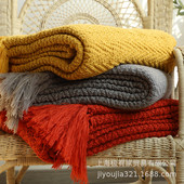 特色五星酒店宾馆床旗民宿床上棉麻布草装 饰搭巾条北欧简约床尾巾