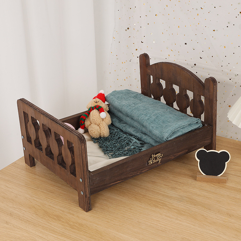 影楼道具摄影小木床儿童新生儿满月拍照辅助道具摆件