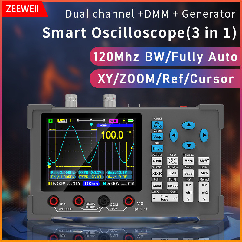 ZEEWEII DSO3D12 3.2 Inch Desktop Digital Oscilloscope 120M