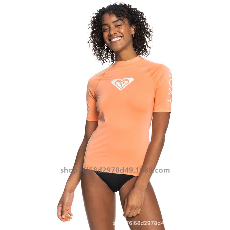 roxy潜水服女士长袖分体修身速干衣冲浪防晒滑水浮潜水母衣游泳