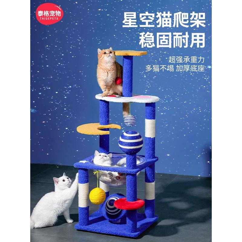 猫爬架家用小型不占地猫窝猫树一体通天柱猫架太空舱猫咪剑麻架子