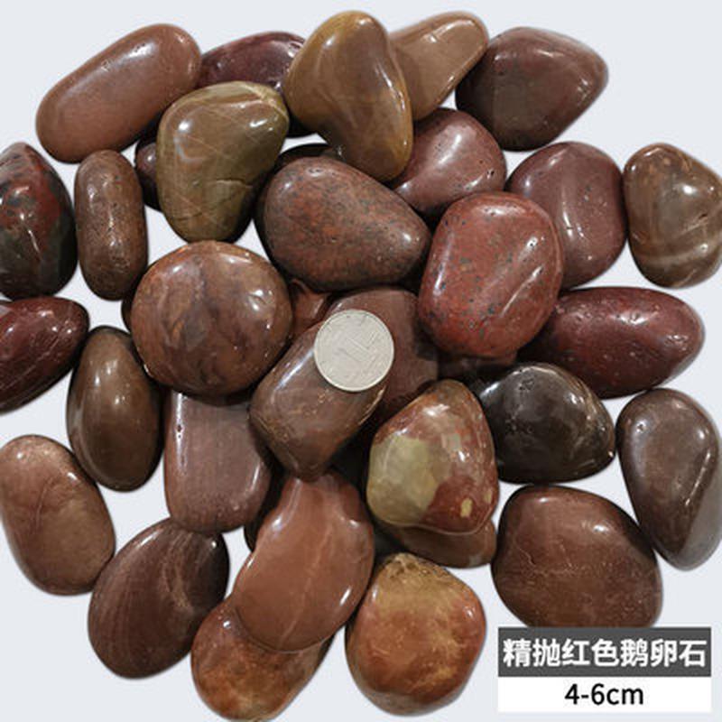 五彩雨花石抛光白色鹅卵石填充装饰小户外阳台庭院自然石头