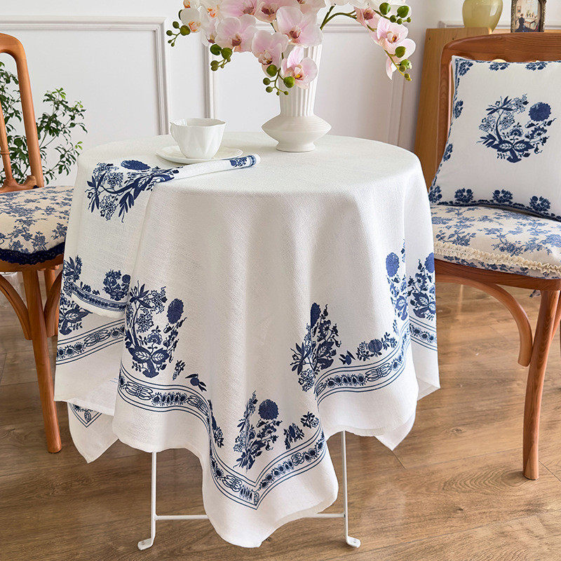 桌布轻奢法式复古茶几新中式餐桌布梅森meissen蓝洋葱防水圆桌布,居家布艺,桌布,淘宝优惠券,粉丝福利购,淘宝优惠卷