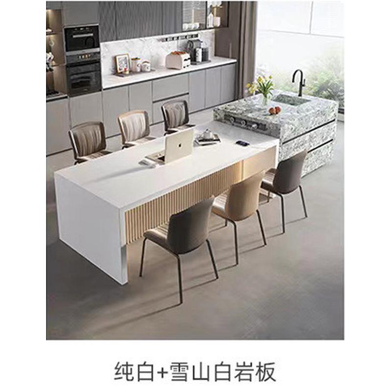 定制简约可分离岩板岛台餐桌客厅家用多功能操作台吧台厨房休闲