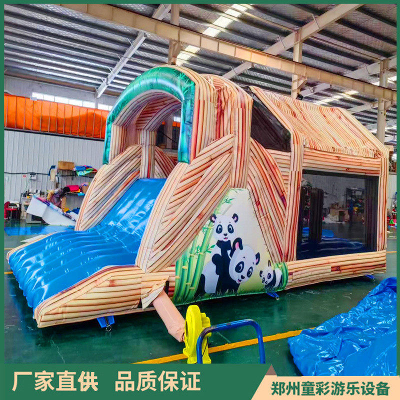 出口外单小型充气城堡蹦床滑梯儿童乐园会用赶游乐场