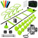 碟套装 标志足球训练器材阻力伞拉力带可调跨栏 敏捷梯跨栏套装