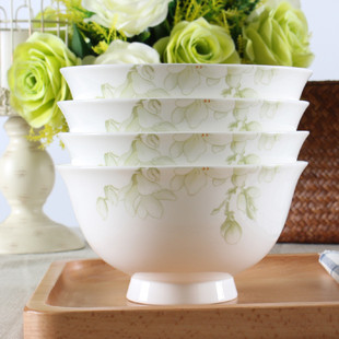 【4个】大家用可微波餐具套装骨瓷米饭碗6寸中式汤碗面碗日式新品