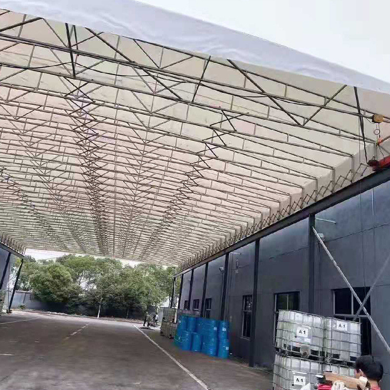 淮南阜阳电动推拉雨蓬仓库遮阳棚屋顶架空电动过道可移动推拉篷