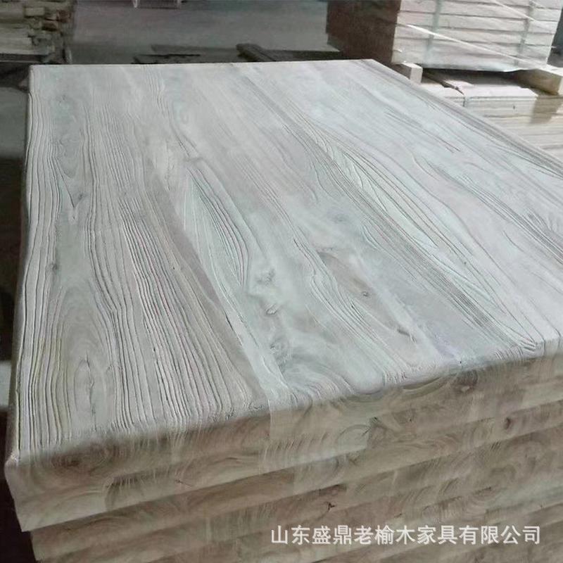 桌面老榆木板材加工家具板材装修材料榆木茶桌门板酒吧吧台桌板材