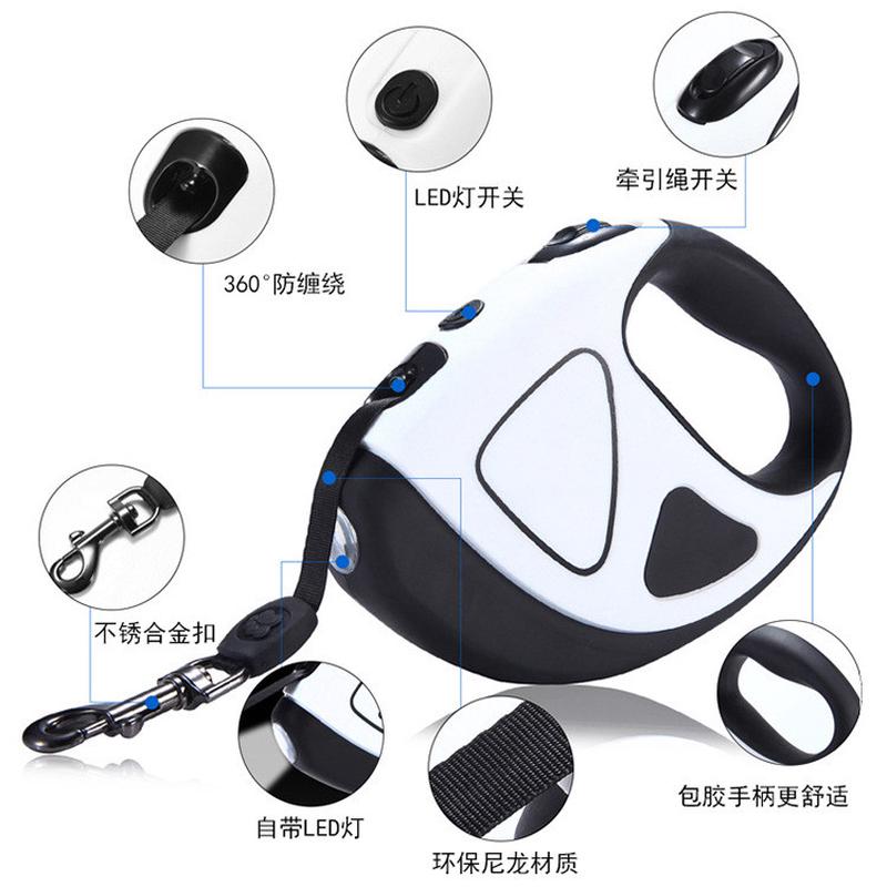 牵引器户外遛狗3米5米狗狗伸缩牵引绳led自动现货宠物狗绳子