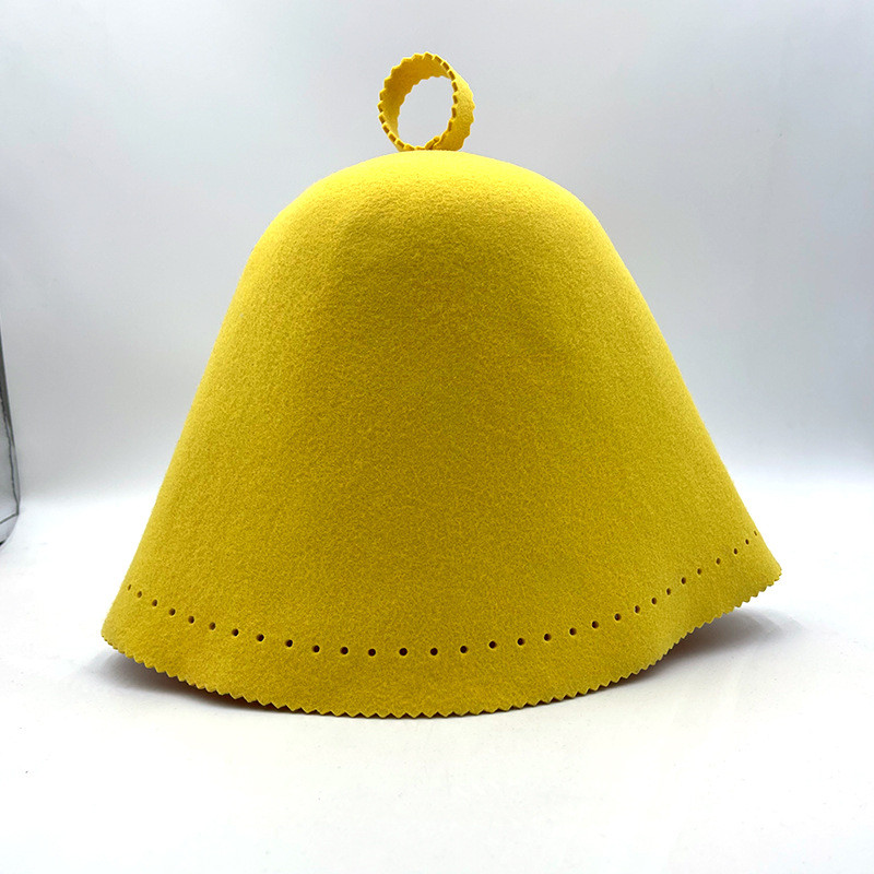 桑拿帽羊毛毡帽子吸水干发帽浴室毛毡帽桑拿浴帽简约纯色温泉批发