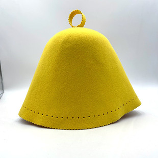 桑拿帽羊毛毡帽子温泉浴室毛毡桑拿帽浴帽简约纯色吸水干发帽批发