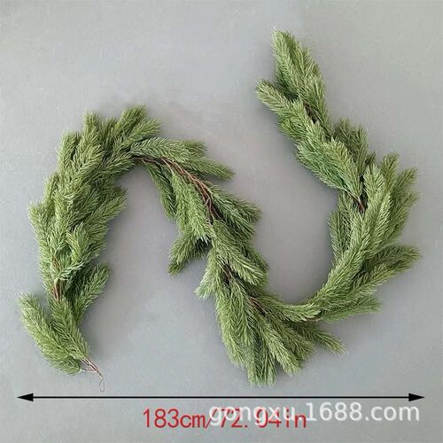 植物松针工艺品花环配件装饰圣诞树柏叶60齿藤条浅绿松针藤条2025