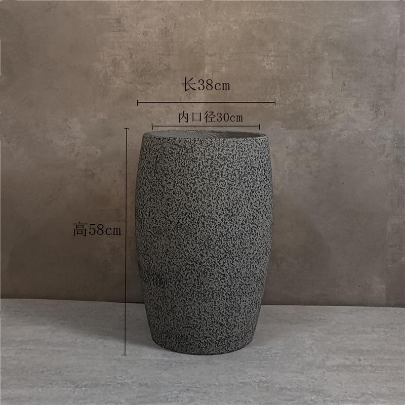 北欧灰石漆水泥花盆户外花园室内庭院绿化工程软装创意绿植摆设