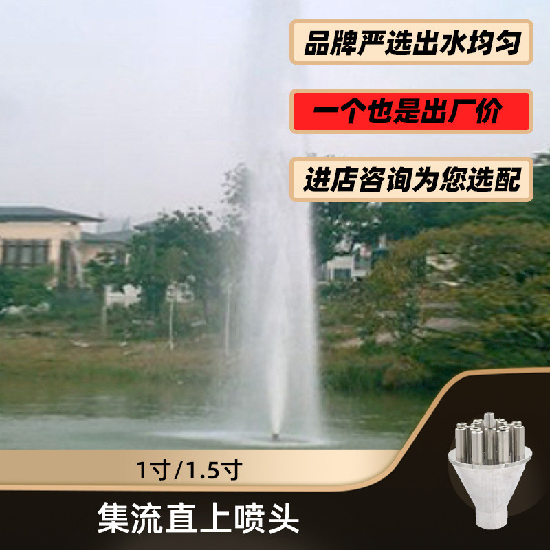 不锈钢集流直上喷头喷嘴造型庭院鱼池音乐水景假山水池广场喷泉