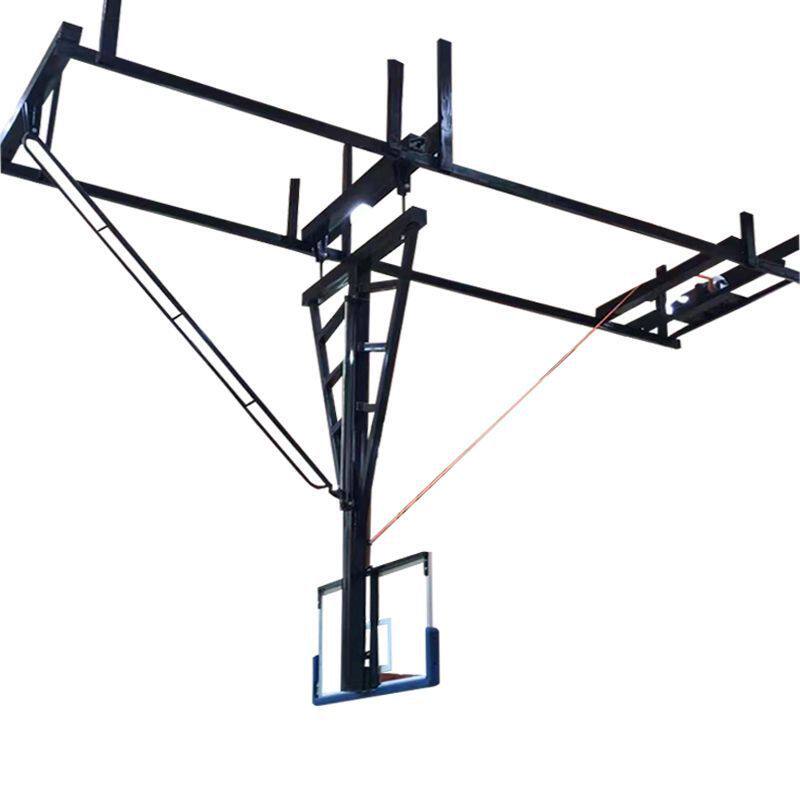 壁挂式悬挂篮球架吊顶悬空篮球架电动遥控升降折叠篮球框架厂家