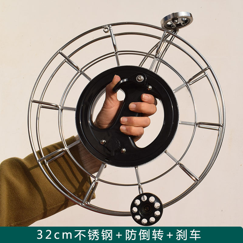 胜利风筝轮不锈钢风筝轮手摇轮耐用不锈钢刹车防倒转初学者批发价