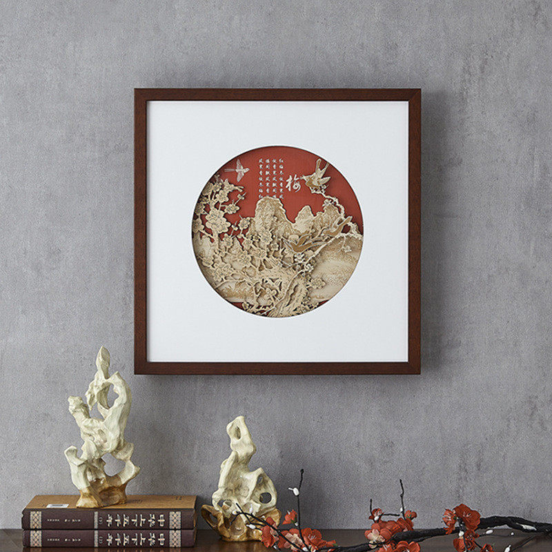 热卖工厂定制中国风实木雕刻卧室内现代3d立体木雕装饰画定做