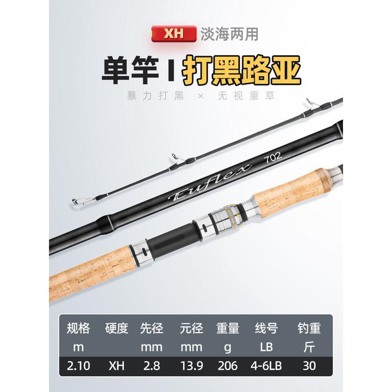 雷强竿套装打黑专用轻中重枪柄鼓轮3米远投杆水滴路亚竿xxh2.新款