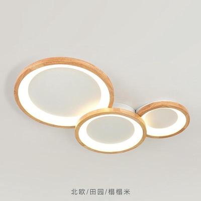 客厅主灯日式原木风简约现代吸顶灯2022新款大气圆形房间卧室灯具