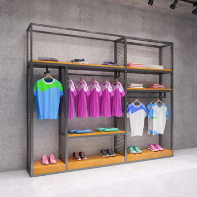 男装货架服装店展示架装修体育运动工业风陈列架子铁艺展柜落地式