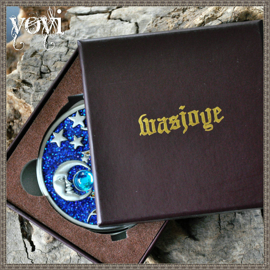 星月神秘复古欧式金属双面随身便携梳妆镜折叠小镜子化妆创意可爱