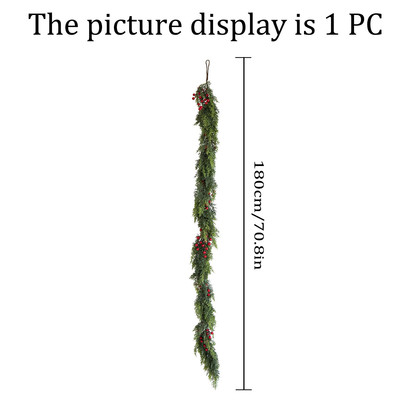 批发家居人造松针柏叶藤蔓装饰圣诞节壁炉楼梯仿真柏草藤条