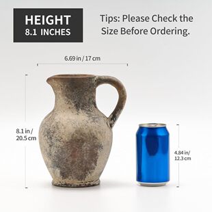 乐樵20.5cm复古日式 民宿手工艺术鸭嘴型陶土侘花瓶风寂