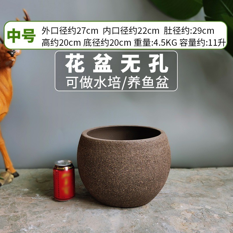 素烧户外庭院特大黑陶紫砂鱼摆件阳台粗陶花盆养陶瓷陶罐口径鱼缸