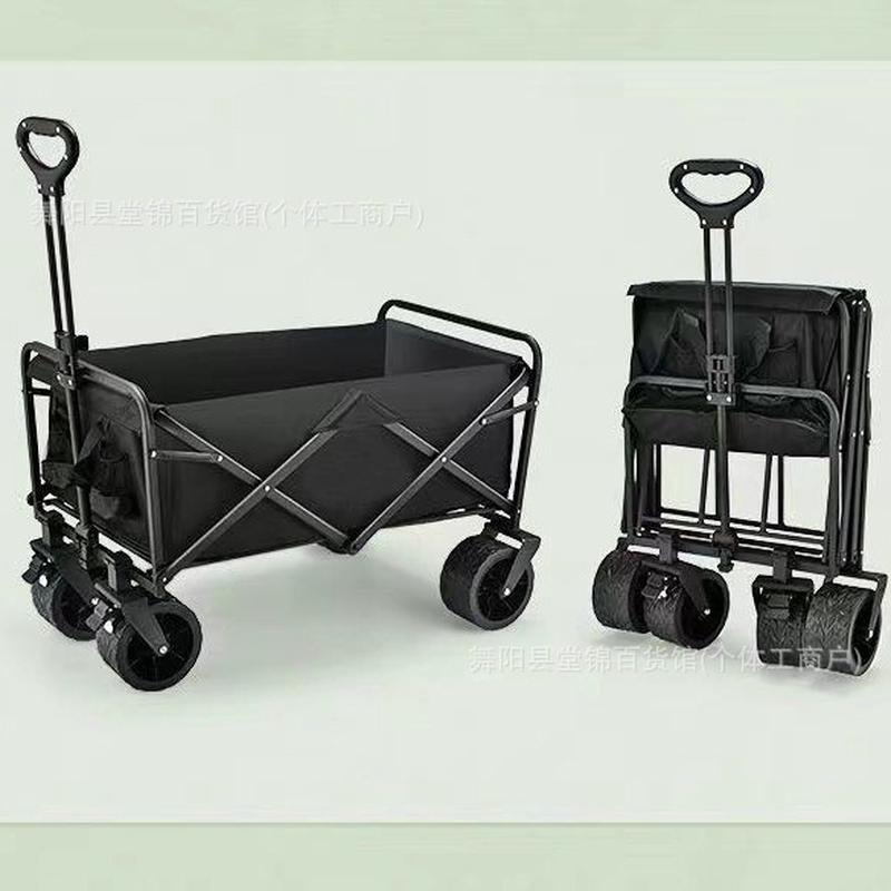 llH新款露营推车可折叠户外手推野餐车便携营地拖车拉杆小拉车野