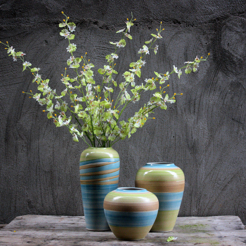 欧家居简约现代美式客厅装饰品样板间玄关柜陶瓷三件套花瓶摆件,鲜花速递/花卉仿真/绿植园艺,花盆,淘宝优惠券,粉丝福利购,淘宝优惠卷