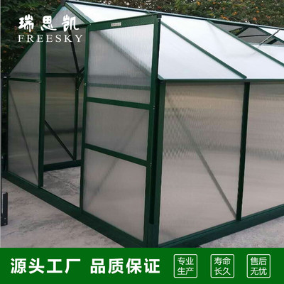 热销pc阳光板温室花房蔬菜大棚暖房遮阳隔热保温大棚greenhouse