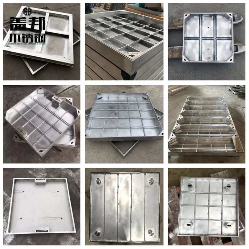 广东厂家304不锈钢铺砖无井盖方形隐形钢筋双层沙井盖现货秒发