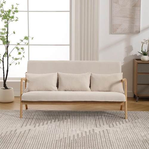 热销阳台卧室日式网红小户型客厅原木懒人双人椅子单人小沙发茶几