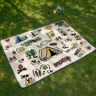 小小冒险家野餐垫防潮垫野炊卡通踏青小狗春游便携防水隔热草坪垫