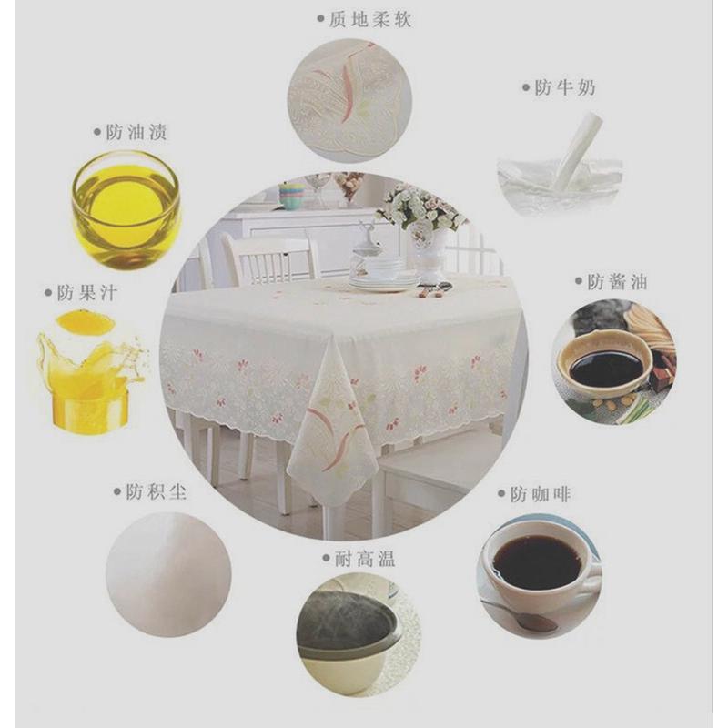 热销塑料桌布防水防烫防油免洗台布pvc餐桌垫防滑长方形蔷归茶几
